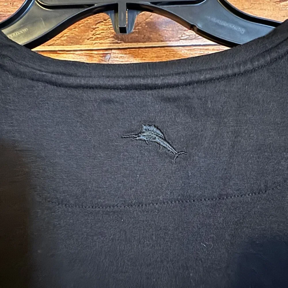 Tommy Bahama Men's Black XL Long Sleeve T-Shirt Pima Cotton Modal Crew Neck